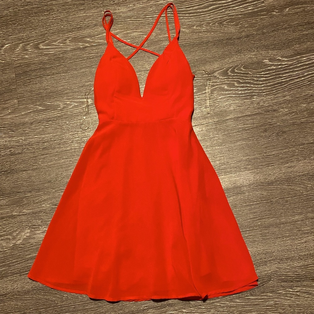 Red Open Back Cocktail Dress